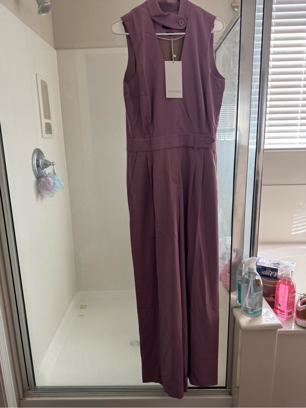 Sleeveless Wide-Leg Jumpsuit in Dusty Purple by Wildfang 10